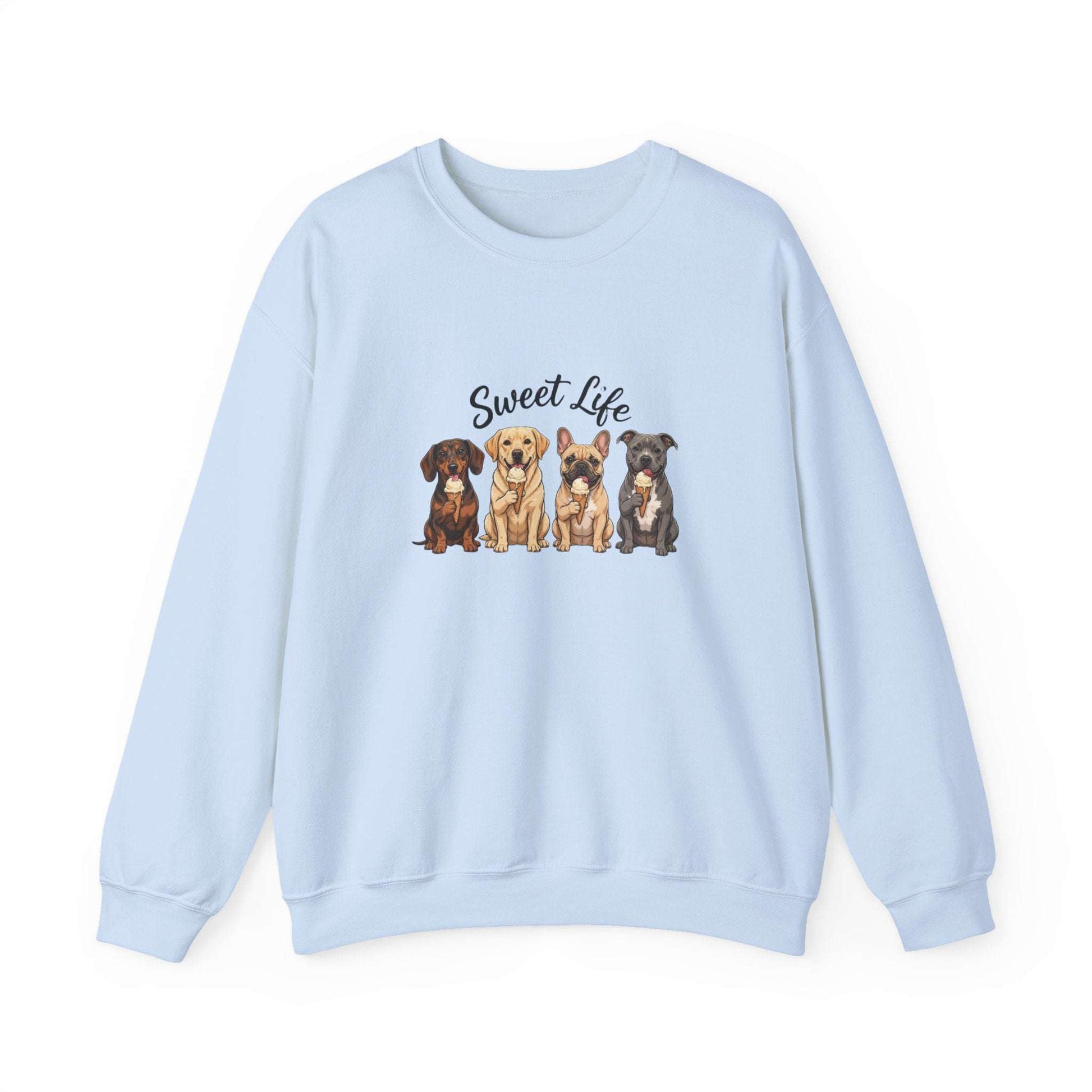 unisex sweet life dog ice cream sweatshirt with vintage dog sketch