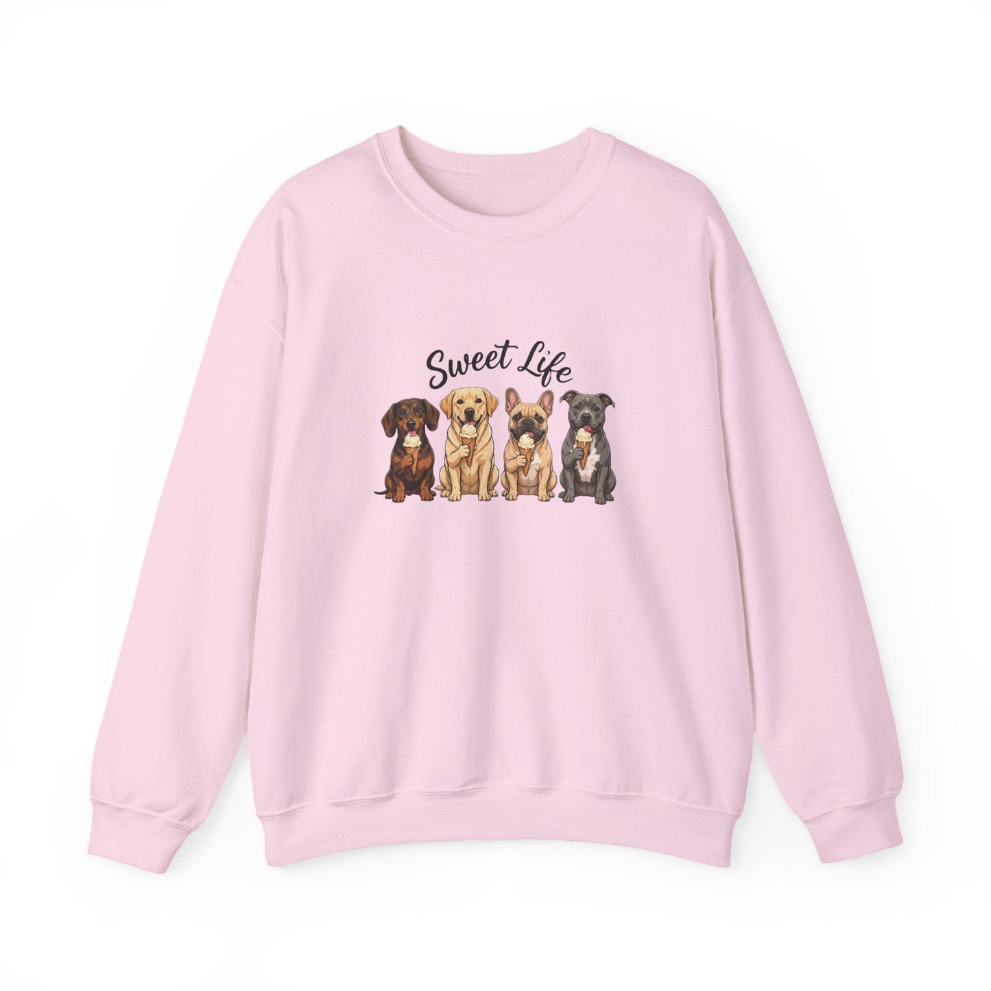Sweet life dog ice cream sweatshirt unisex with vintage dog sketch