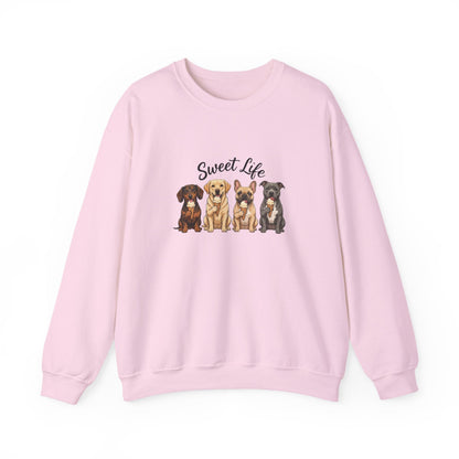 Sweet life dog ice cream sweatshirt unisex with vintage dog sketch