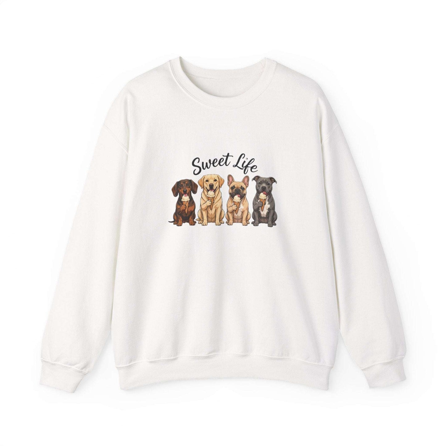Sweet life dog ice cream unisex sweatshirt with vintage dog sketch