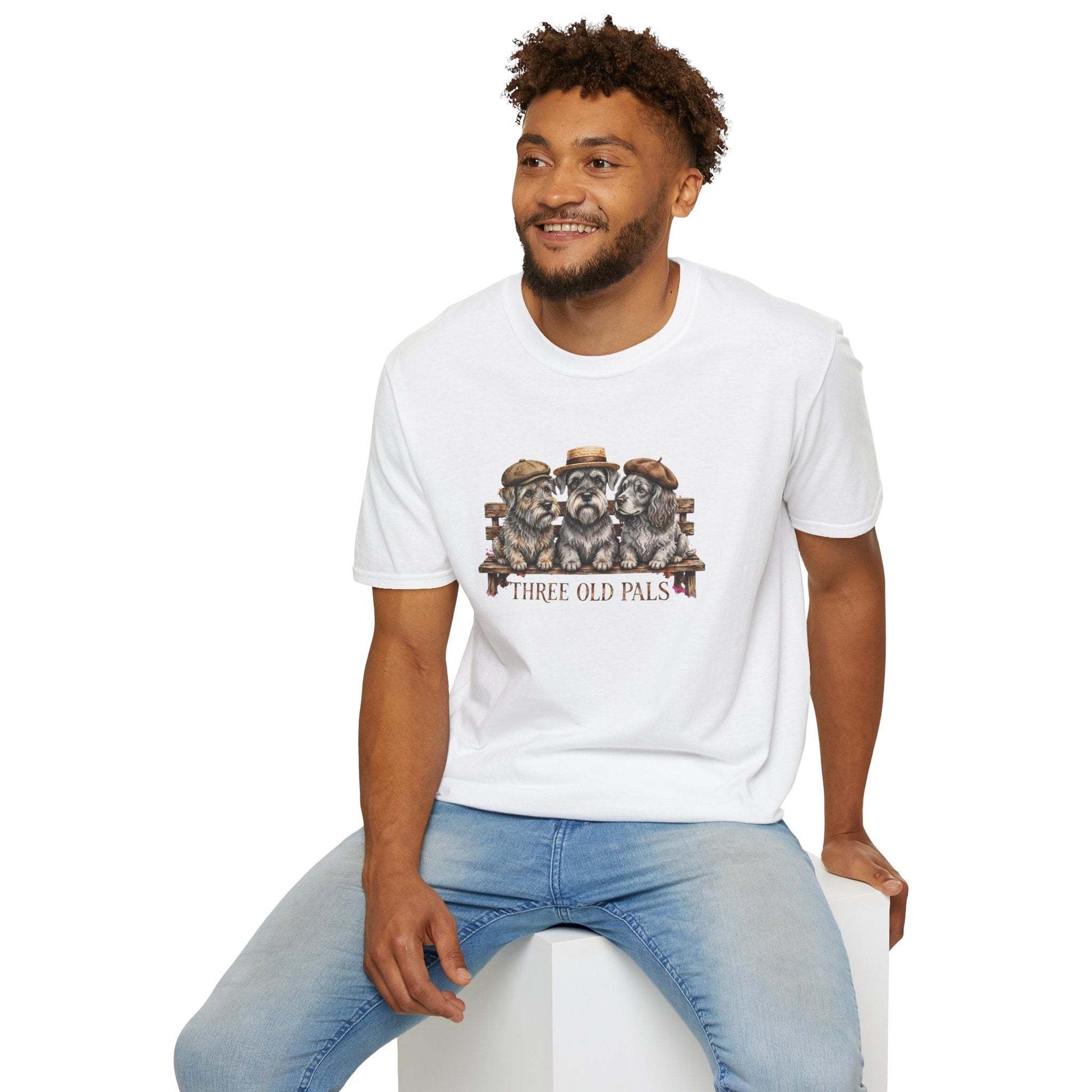 Three Old Pals Shirt unisex vintage design with three men on bench