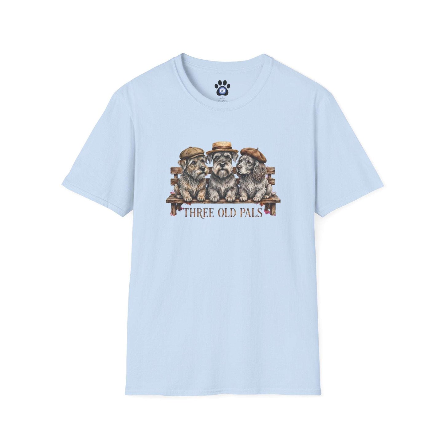 Three Old Pals Shirt vintage unisex tee featuring three scruffy companions on bench
