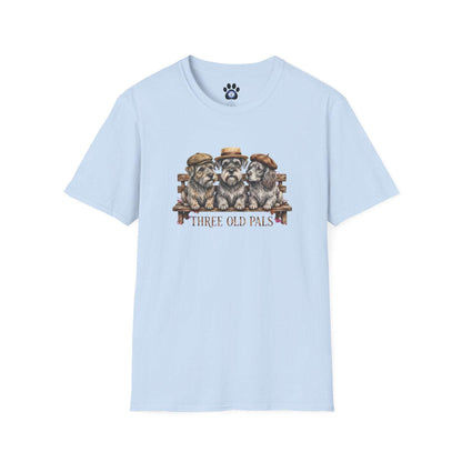 Three Old Pals Shirt vintage unisex tee featuring three scruffy companions on bench