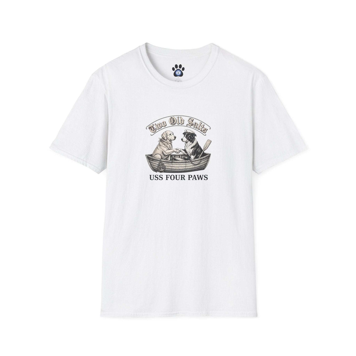 unisex nautical two old salts dog shirt with rowboat design