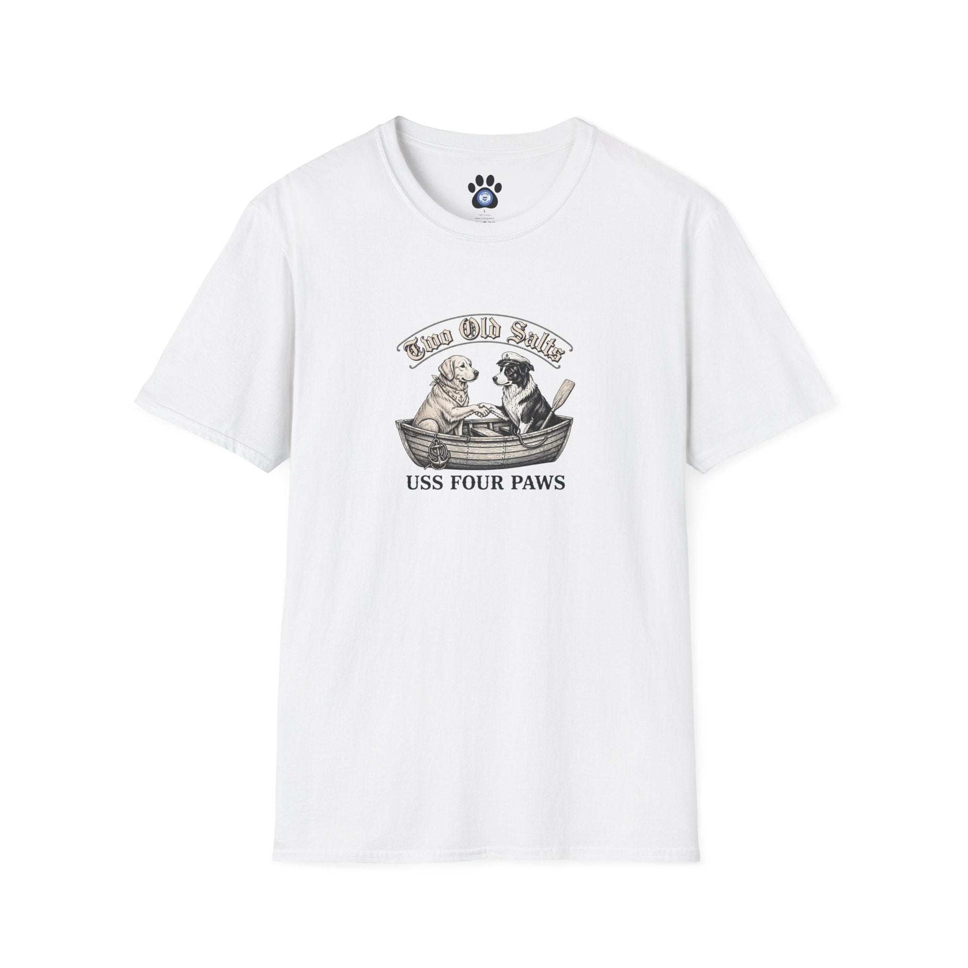 unisex nautical two old salts dog shirt with rowboat design