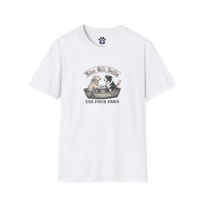 unisex nautical two old salts dog shirt with rowboat design