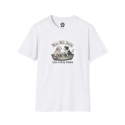 unisex nautical two old salts dog shirt with rowboat design
