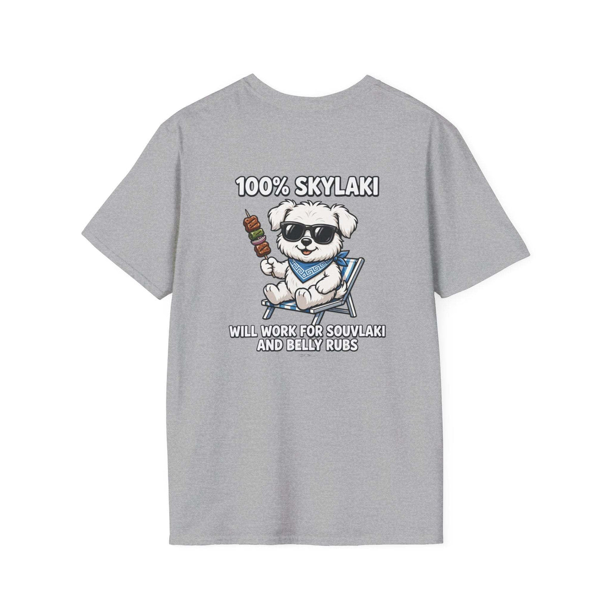 Unisex Will Work for Souvlaki Dog Shirt with paw print